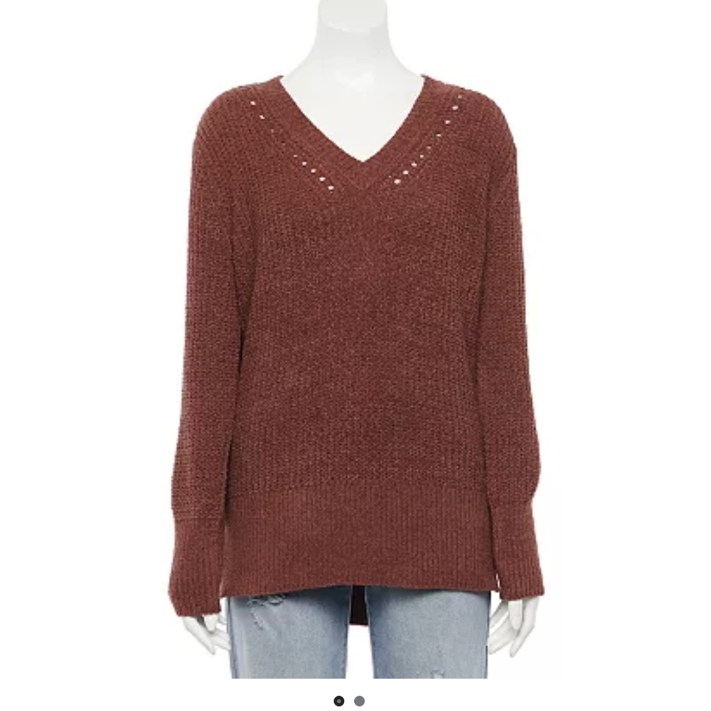 NWT SO Rust Chenille Sweater size Large